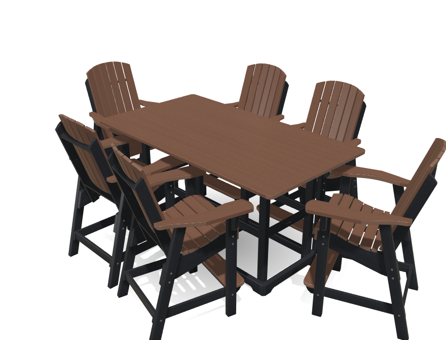 Krahn 6&#39; Bistro Table with 6 Chairs - Deluxe