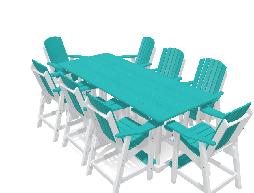 Krahn 8&#39; Bistro Table Set with 8 Chairs - Deluxe