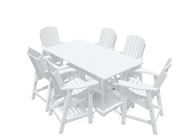 6' Bistro Table Deluxe Set with 6 Chairs - MY OUTDOOR ROOM