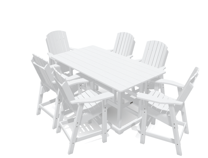6' Bistro Table Deluxe Set with 6 Chairs - MY OUTDOOR ROOM