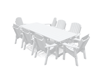 8' Dining Table Deluxe Set with 8 Chairs - MY OUTDOOR ROOM