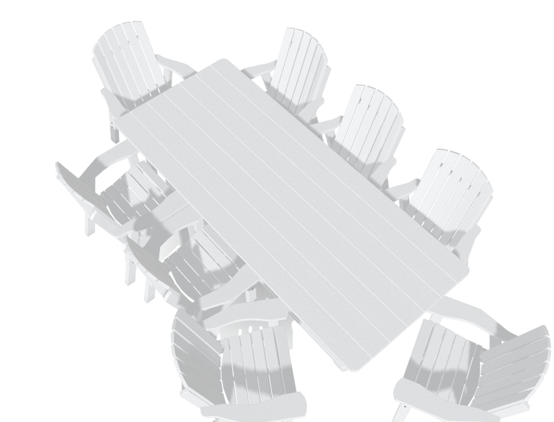 8' Dining Table Deluxe Set with 8 Chairs - MY OUTDOOR ROOM