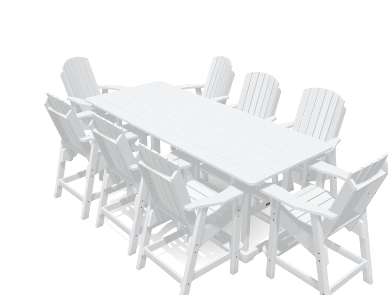 8' Bistro Table Deluxe Set with 8 Chairs - MY OUTDOOR ROOM