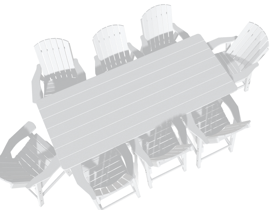 8&#39; Bistro Table Deluxe Set with 8 Chairs - MY OUTDOOR ROOM
